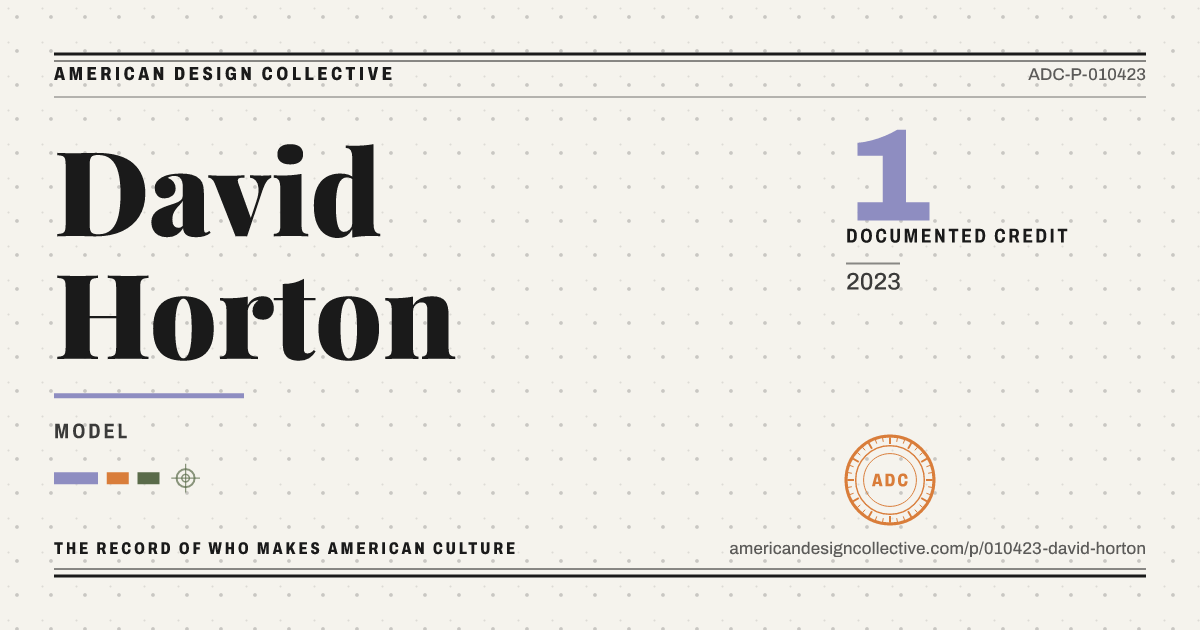 Registry card for David Horton: the ADC seal, David Horton, and how much is on record.
