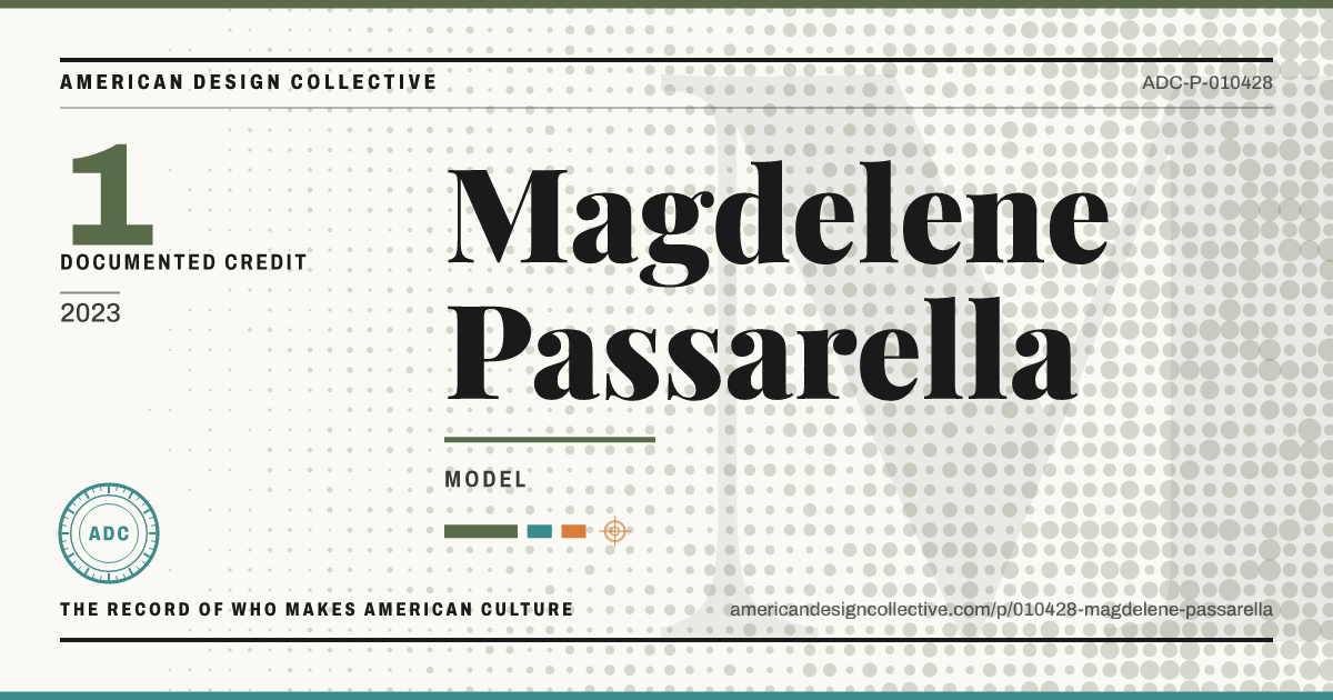 Registry card for Magdelene Passarella: the ADC seal, Magdelene Passarella, and how much is on record.