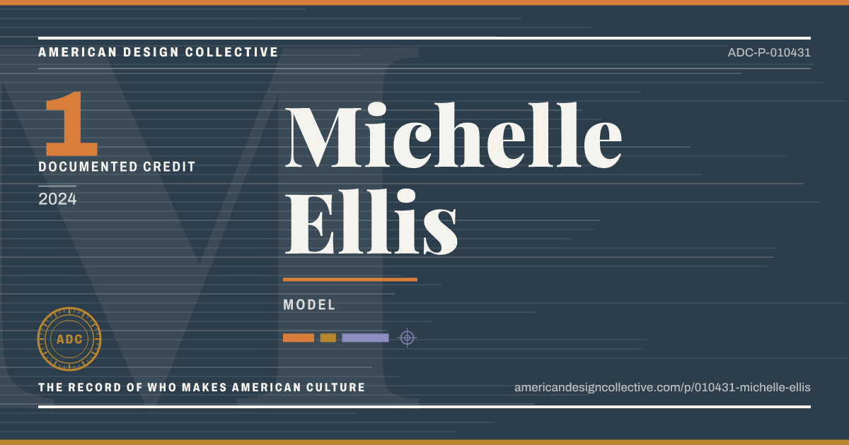 Registry card for Michelle Ellis: the ADC seal, Michelle Ellis, and how much is on record.