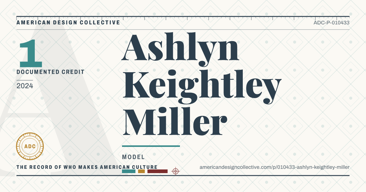 Registry card for Ashlyn Keightley Miller: the ADC seal, Ashlyn Keightley Miller, and how much is on record.