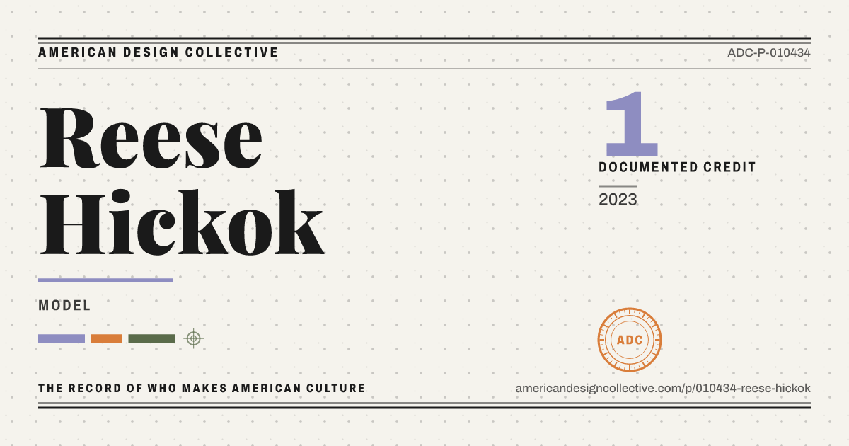 Registry card for Reese Hickok: the ADC seal, Reese Hickok, and how much is on record.