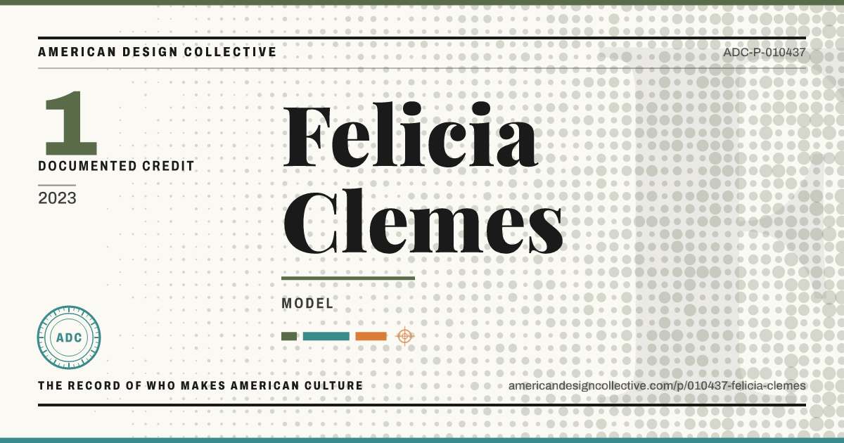 Registry card for Felicia Clemes: the ADC seal, Felicia Clemes, and how much is on record.