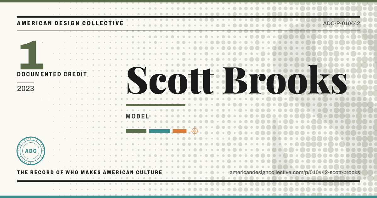 Registry card for Scott Brooks: the ADC seal, Scott Brooks, and how much is on record.