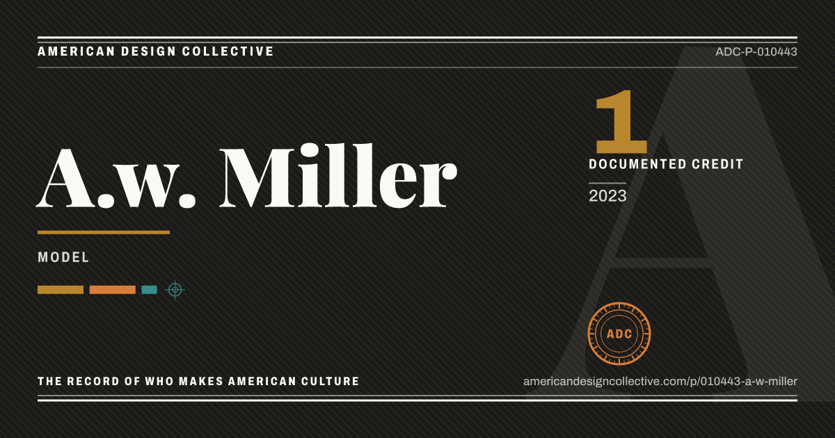 Registry card for A.w. Miller: the ADC seal, A.w. Miller, and how much is on record.