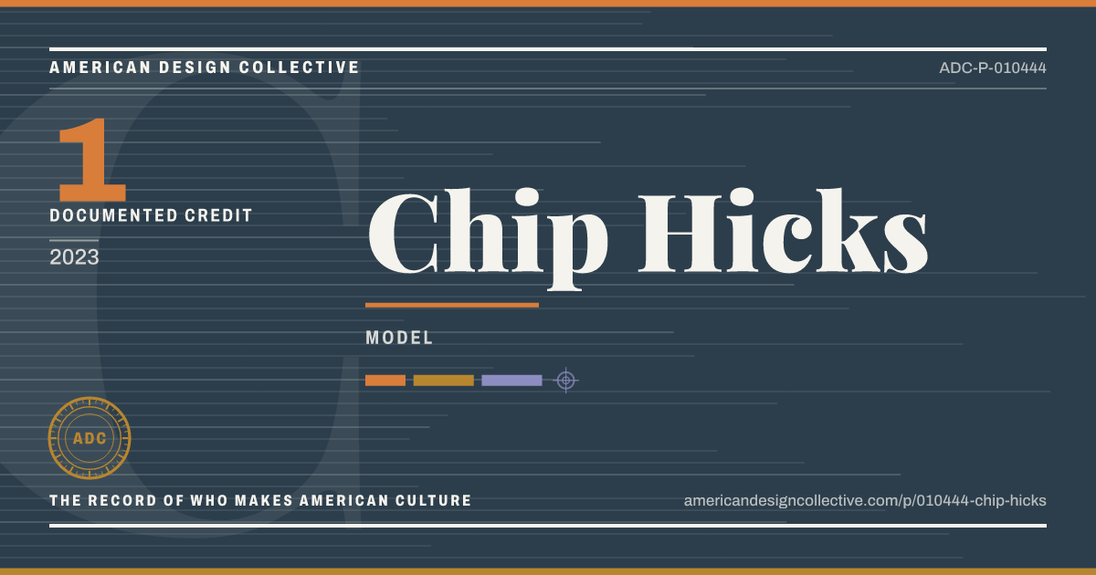 Registry card for Chip Hicks: the ADC seal, Chip Hicks, and how much is on record.