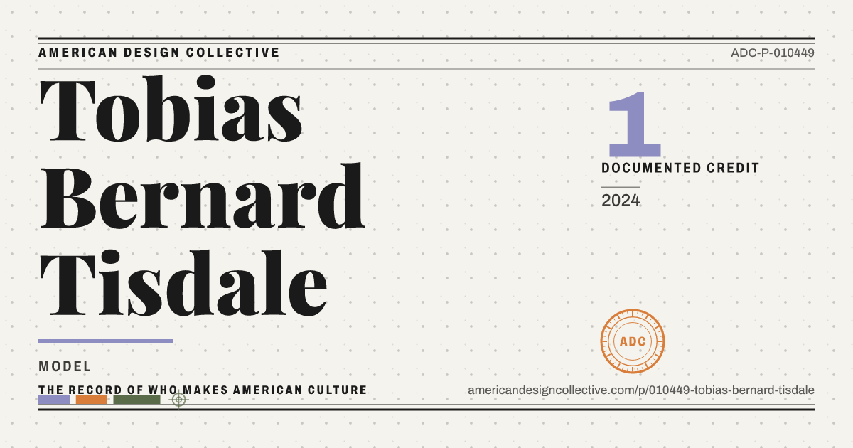 Registry card for Tobias Bernard Tisdale: the ADC seal, Tobias Bernard Tisdale, and how much is on record.