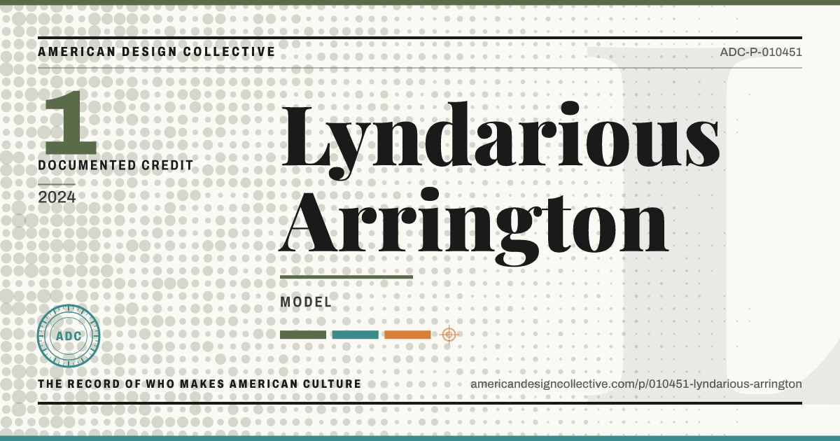 Registry card for Lyndarious Arrington: the ADC seal, Lyndarious Arrington, and how much is on record.