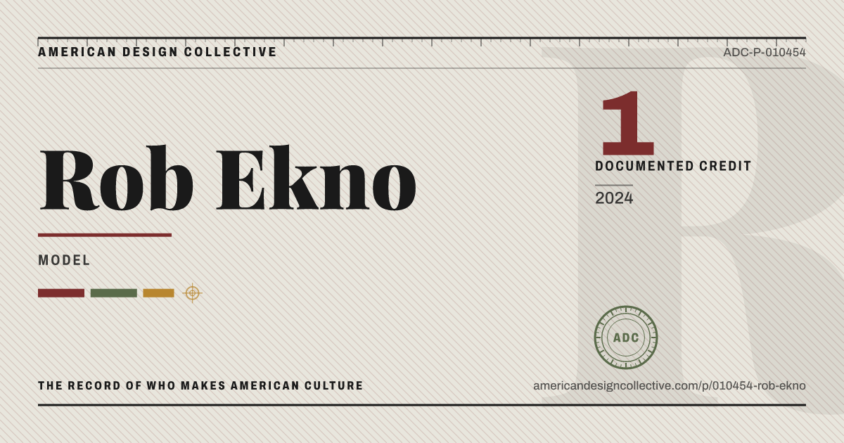 Registry card for Rob Ekno: the ADC seal, Rob Ekno, and how much is on record.