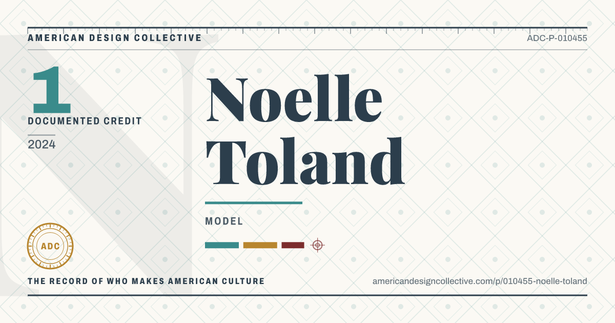 Registry card for Noelle Toland: the ADC seal, Noelle Toland, and how much is on record.