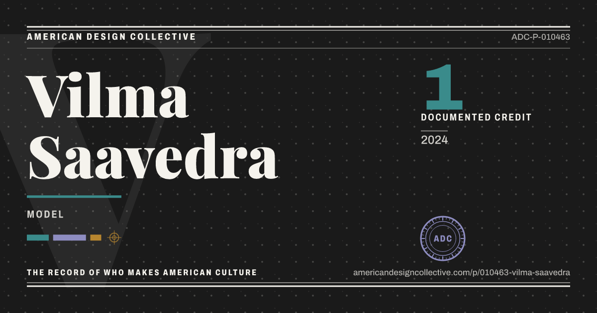 Registry card for Vilma Saavedra: the ADC seal, Vilma Saavedra, and how much is on record.