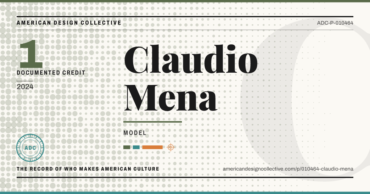 Registry card for Claudio Mena: the ADC seal, Claudio Mena, and how much is on record.