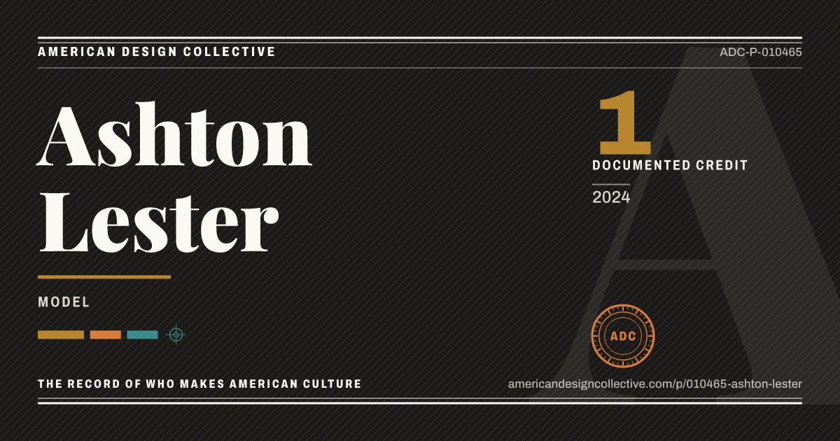Registry card for Ashton Lester: the ADC seal, Ashton Lester, and how much is on record.