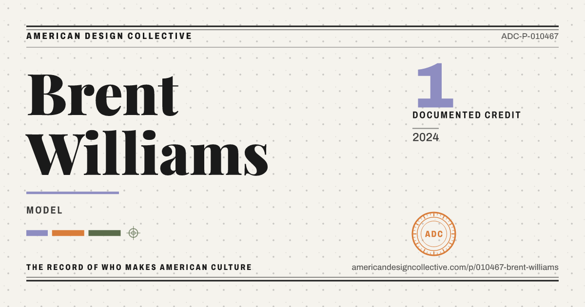 Registry card for Brent Williams: the ADC seal, Brent Williams, and how much is on record.
