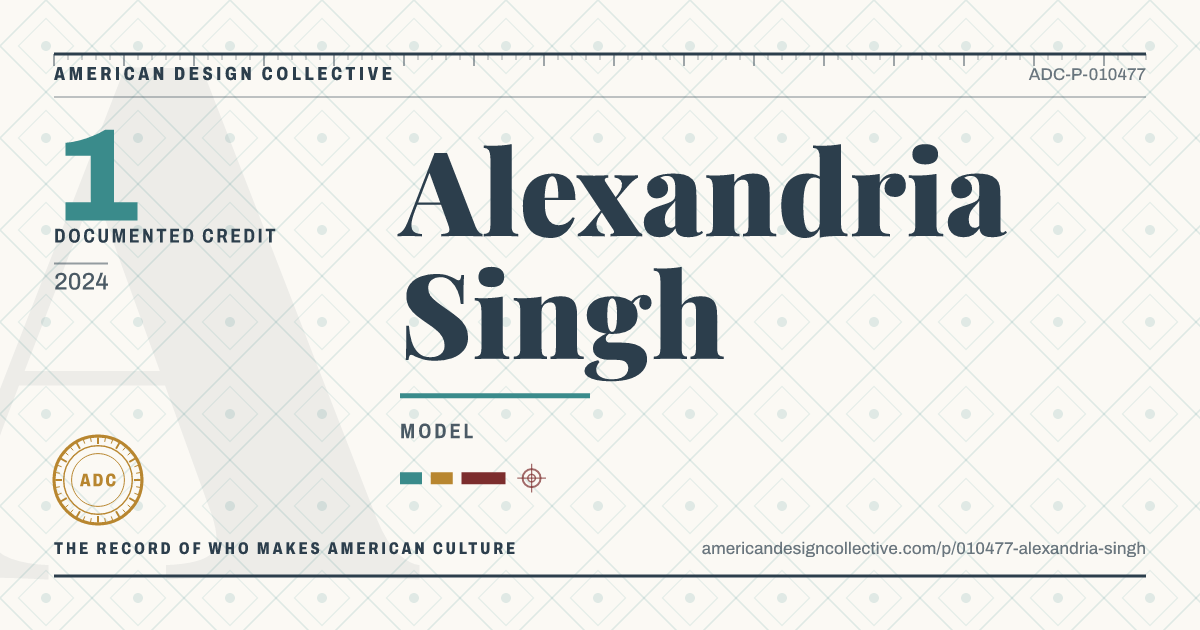 Registry card for Alexandria Singh: the ADC seal, Alexandria Singh, and how much is on record.