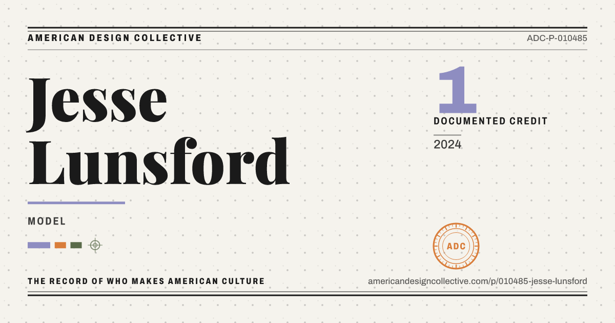 Registry card for Jesse Lunsford: the ADC seal, Jesse Lunsford, and how much is on record.