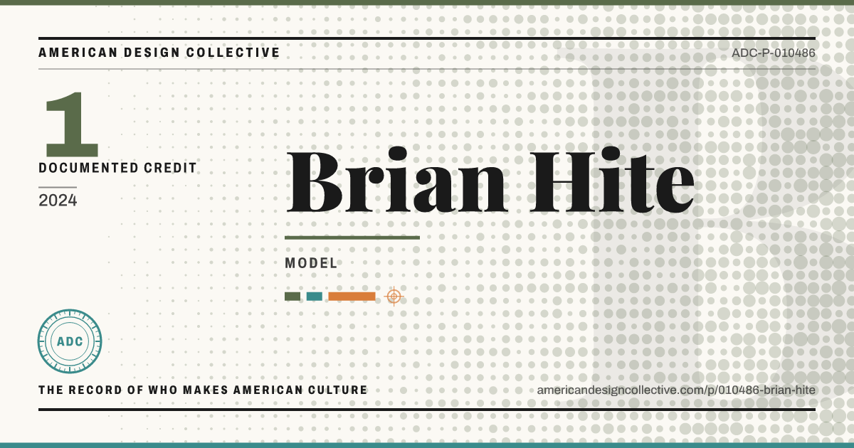 Registry card for Brian Hite: the ADC seal, Brian Hite, and how much is on record.
