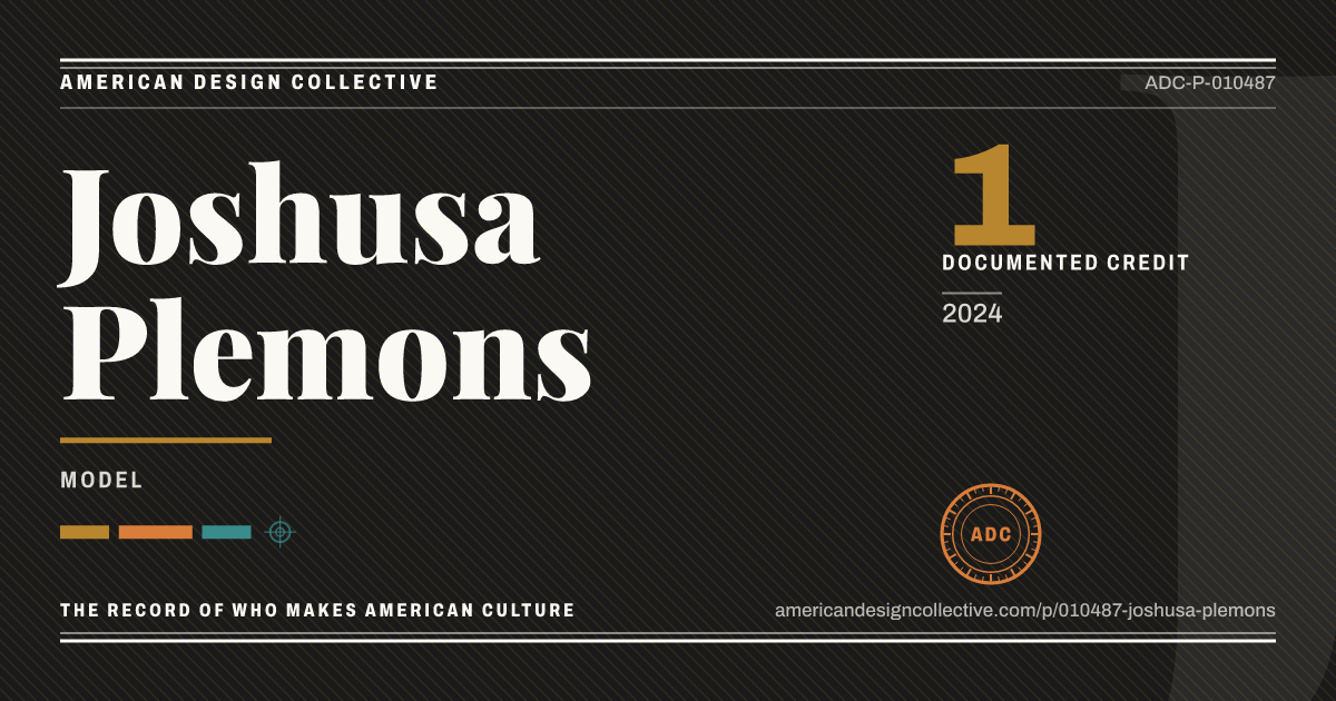 Registry card for Joshusa Plemons: the ADC seal, Joshusa Plemons, and how much is on record.