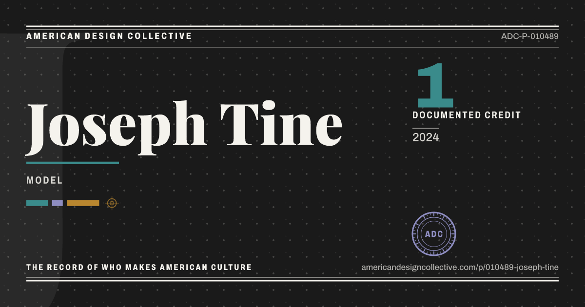 Registry card for Joseph Tine: the ADC seal, Joseph Tine, and how much is on record.
