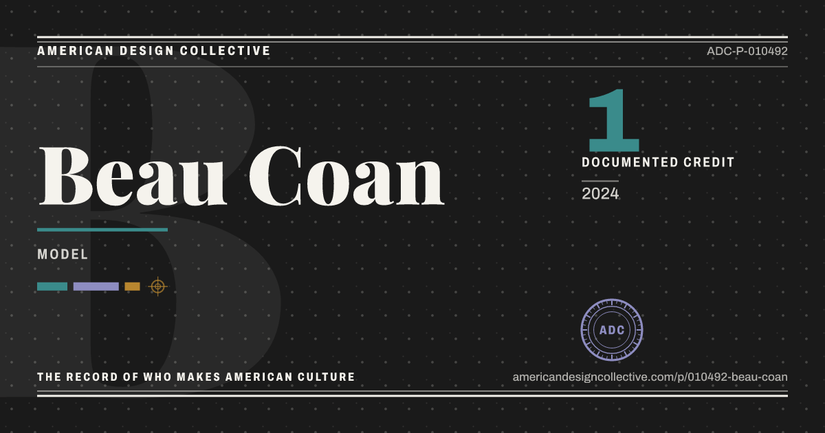 Registry card for Beau Coan: the ADC seal, Beau Coan, and how much is on record.