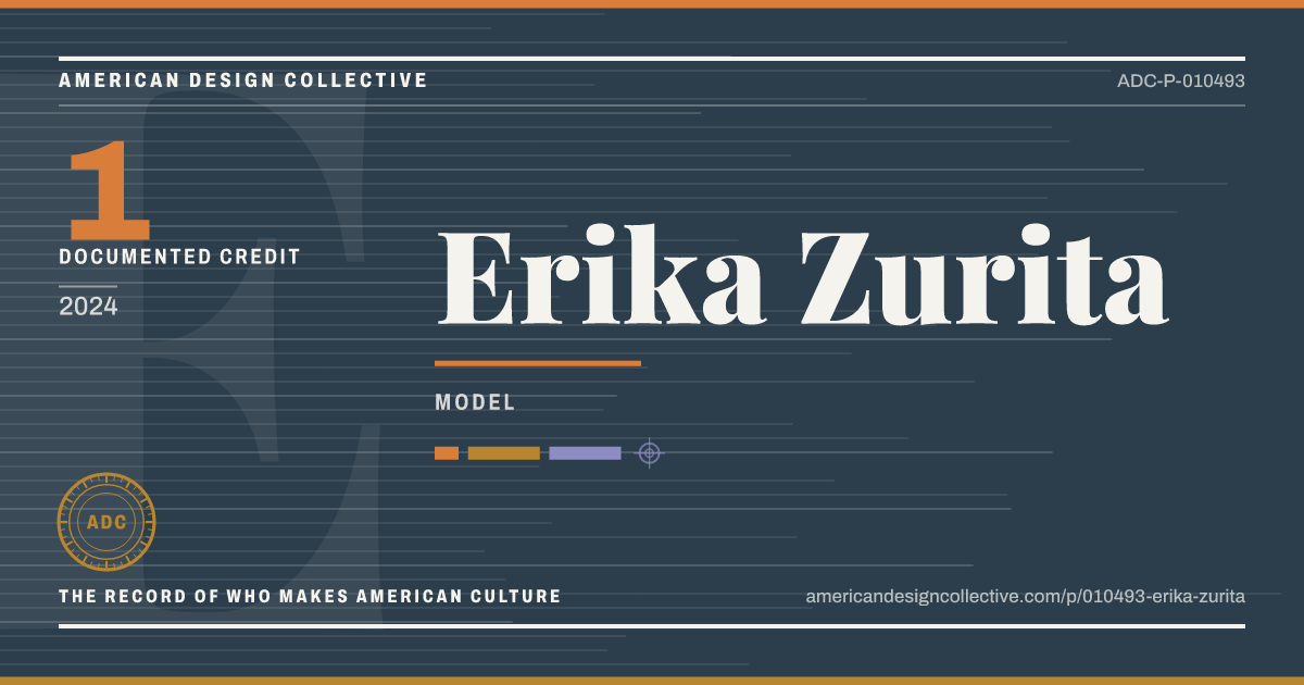 Registry card for Erika Zurita: the ADC seal, Erika Zurita, and how much is on record.