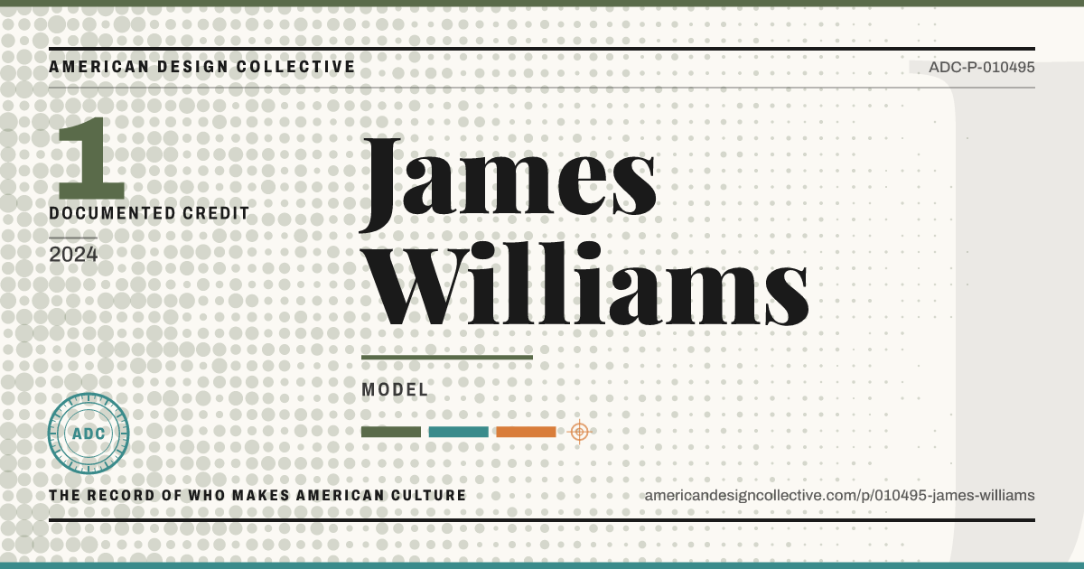 Registry card for James Williams: the ADC seal, James Williams, and how much is on record.