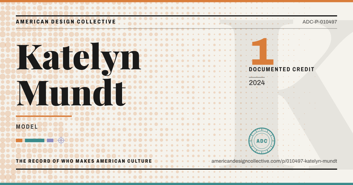 Registry card for Katelyn Mundt: the ADC seal, Katelyn Mundt, and how much is on record.