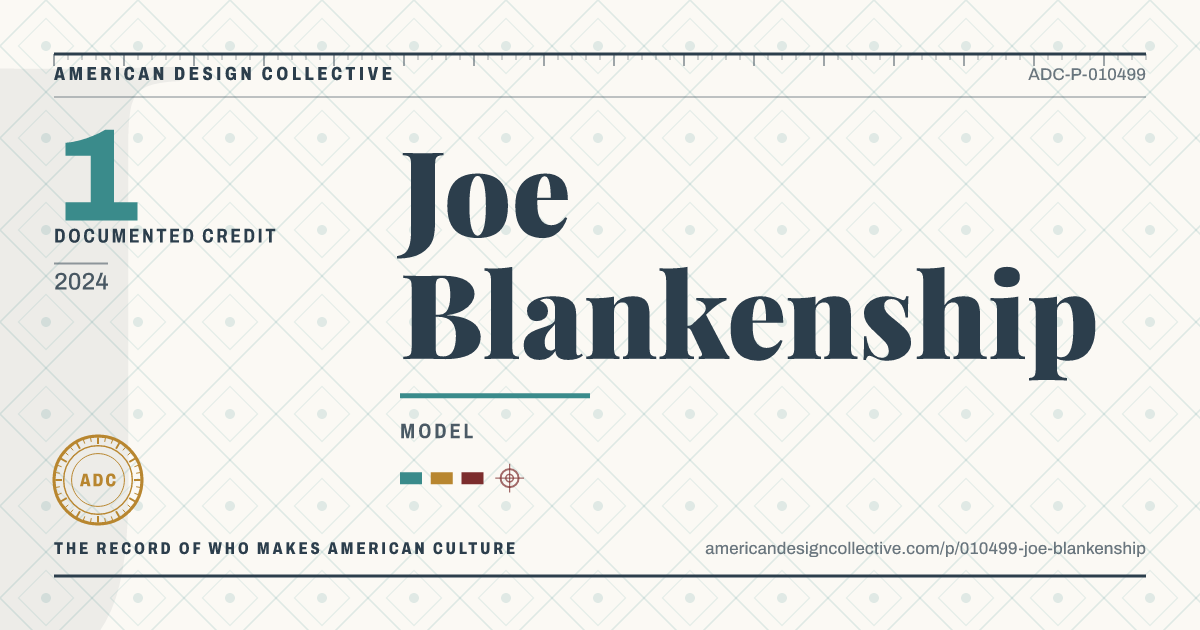 Registry card for Joe Blankenship: the ADC seal, Joe Blankenship, and how much is on record.