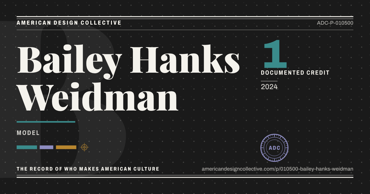 Registry card for Bailey Hanks Weidman: the ADC seal, Bailey Hanks Weidman, and how much is on record.