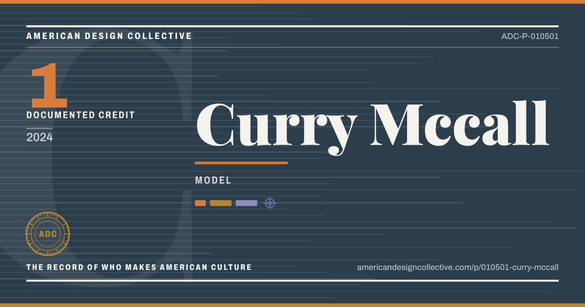 Registry card for Curry Mccall: the ADC seal, Curry Mccall, and how much is on record.