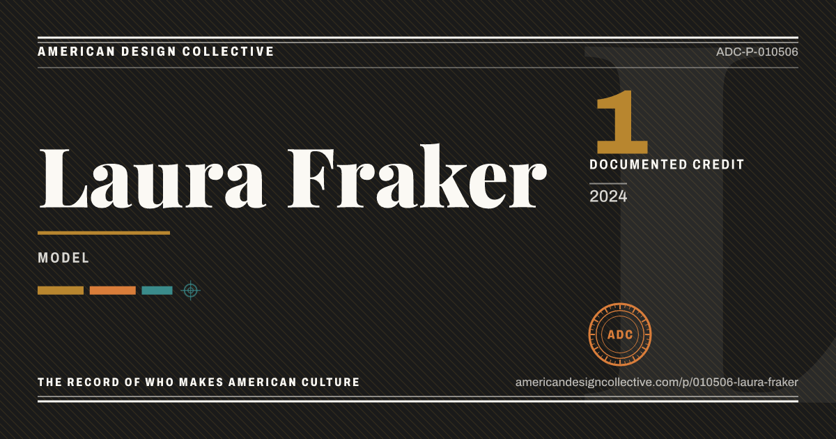 Registry card for Laura Fraker: the ADC seal, Laura Fraker, and how much is on record.
