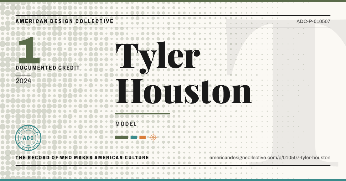 Registry card for Tyler Houston: the ADC seal, Tyler Houston, and how much is on record.