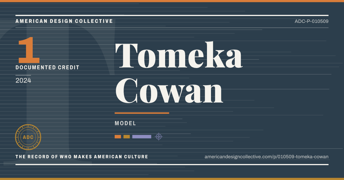 Registry card for Tomeka Cowan: the ADC seal, Tomeka Cowan, and how much is on record.