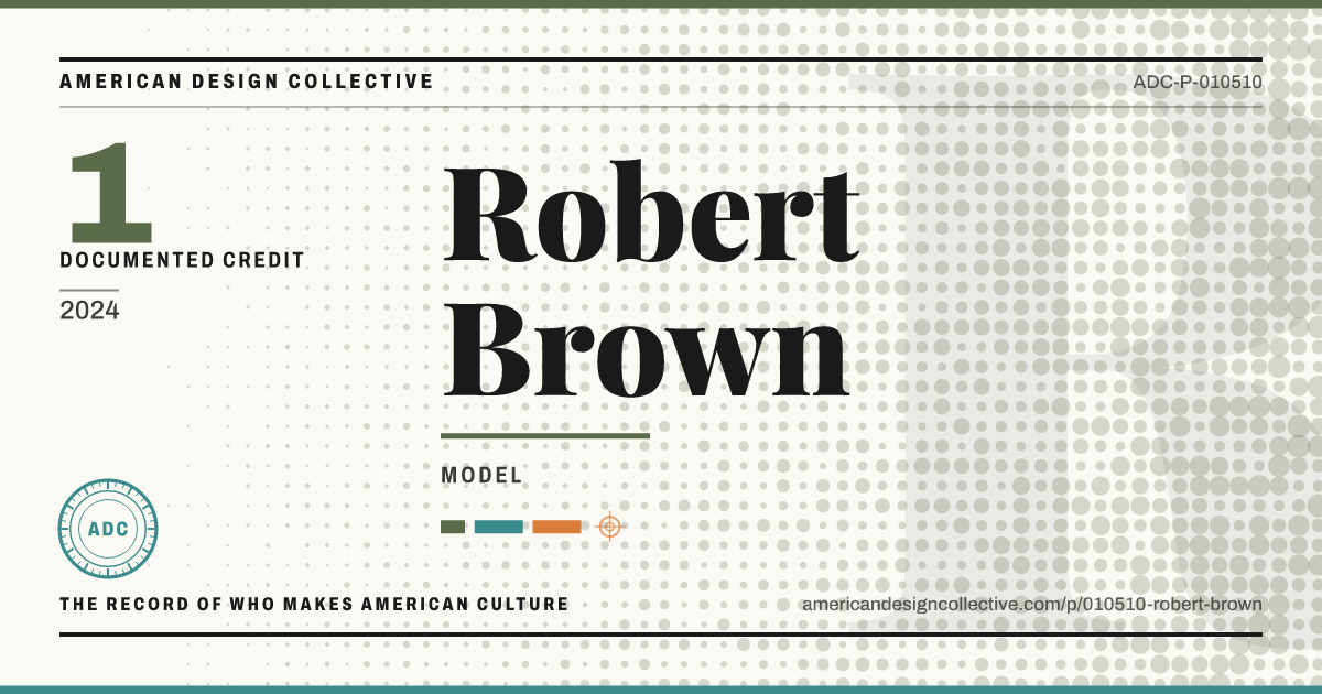Registry card for Robert Brown: the ADC seal, Robert Brown, and how much is on record.