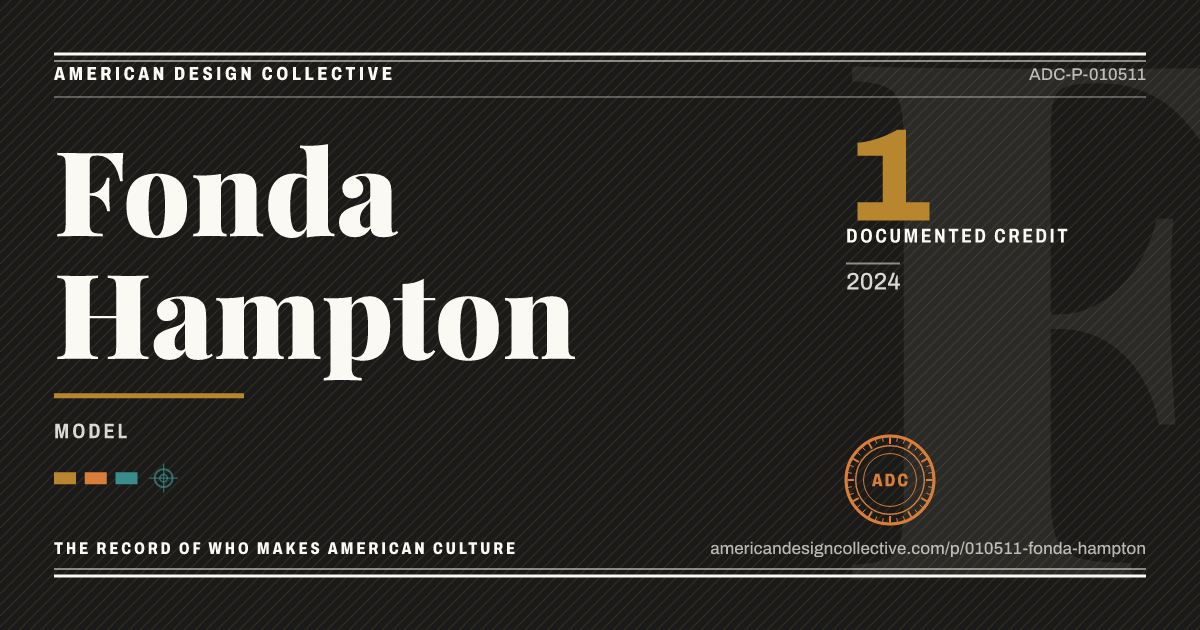 Registry card for Fonda Hampton: the ADC seal, Fonda Hampton, and how much is on record.
