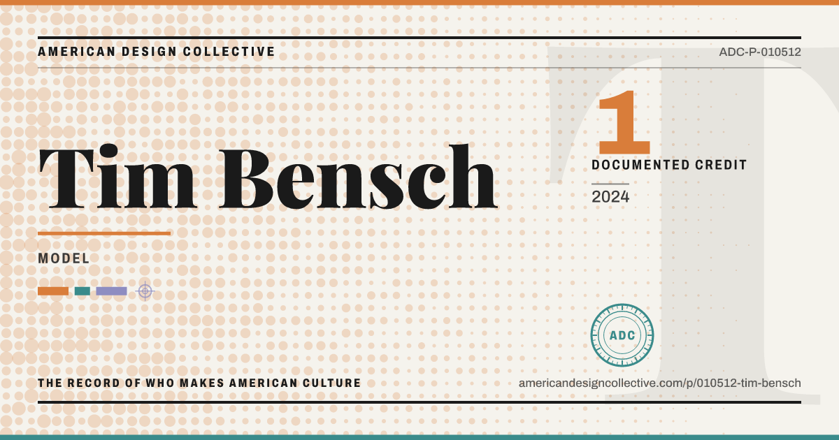 Registry card for Tim Bensch: the ADC seal, Tim Bensch, and how much is on record.
