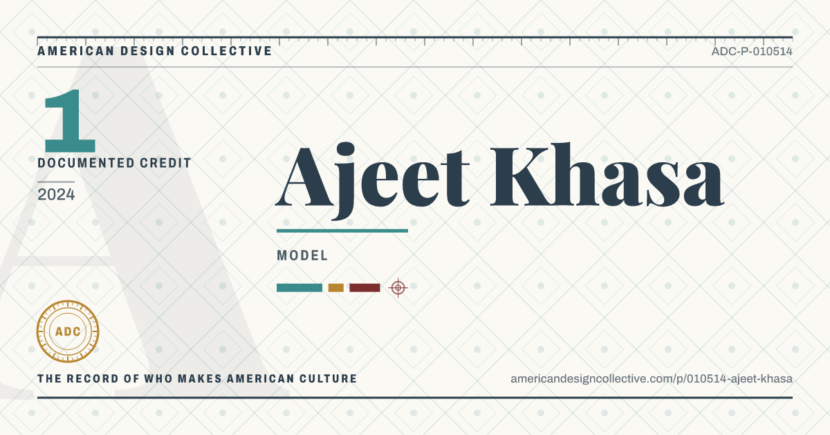 Registry card for Ajeet Khasa: the ADC seal, Ajeet Khasa, and how much is on record.