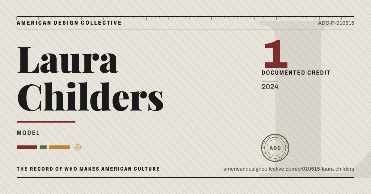 Registry card for Laura Childers: the ADC seal, Laura Childers, and how much is on record.