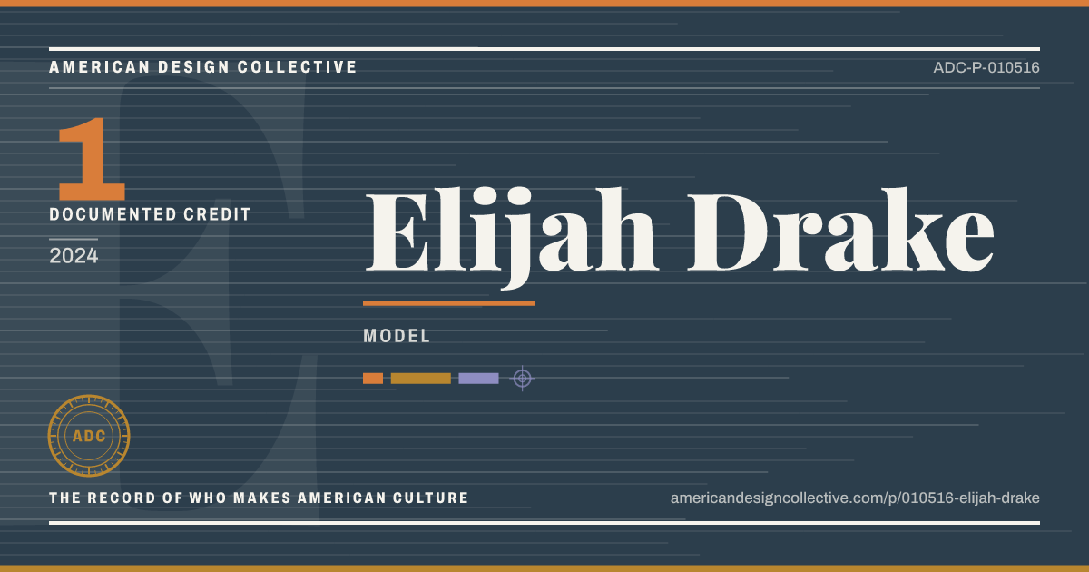 Registry card for Elijah Drake: the ADC seal, Elijah Drake, and how much is on record.