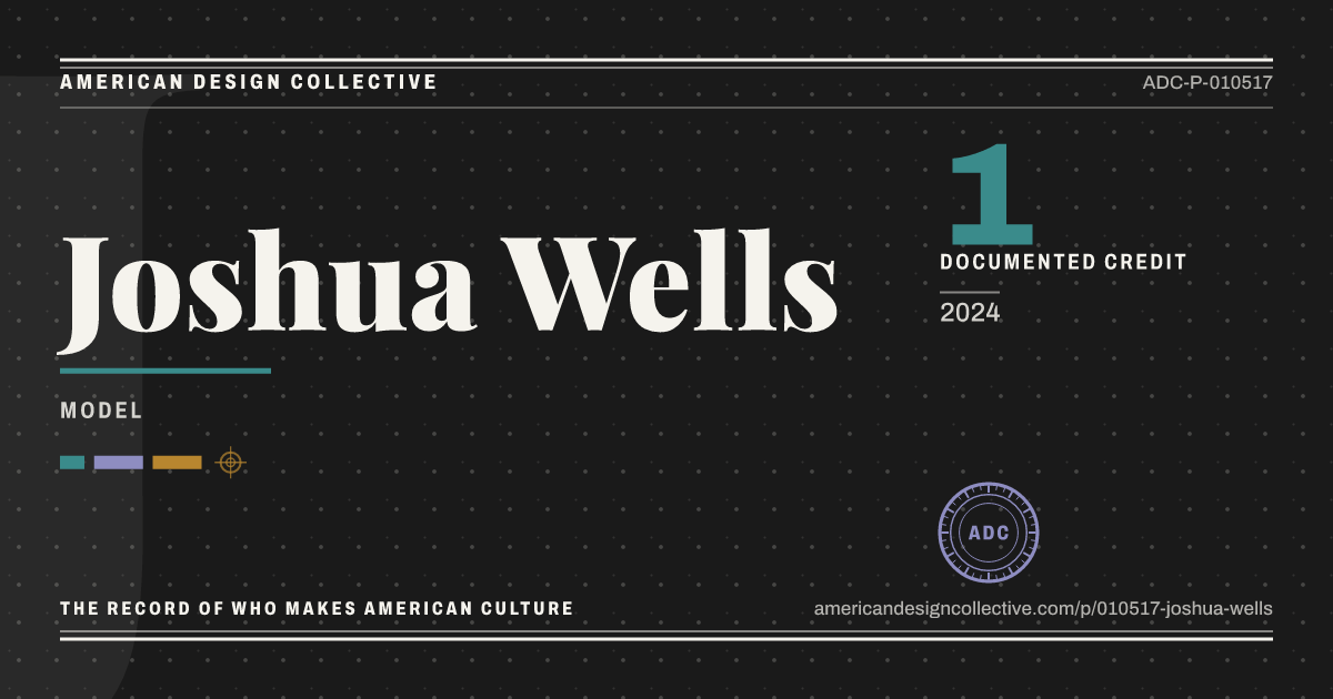 Registry card for Joshua Wells: the ADC seal, Joshua Wells, and how much is on record.