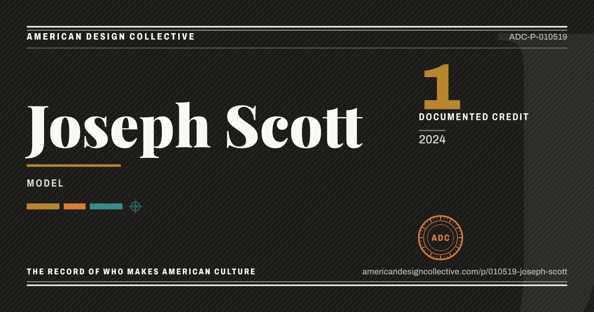 Registry card for Joseph Scott: the ADC seal, Joseph Scott, and how much is on record.