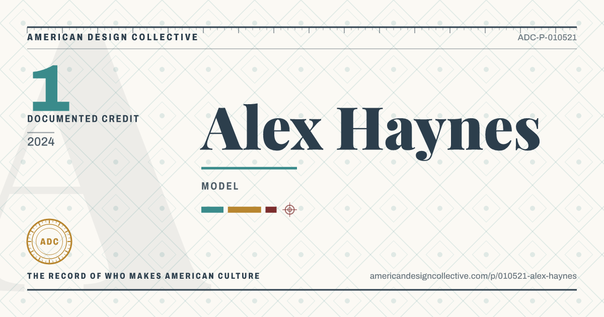 Registry card for Alex Haynes: the ADC seal, Alex Haynes, and how much is on record.