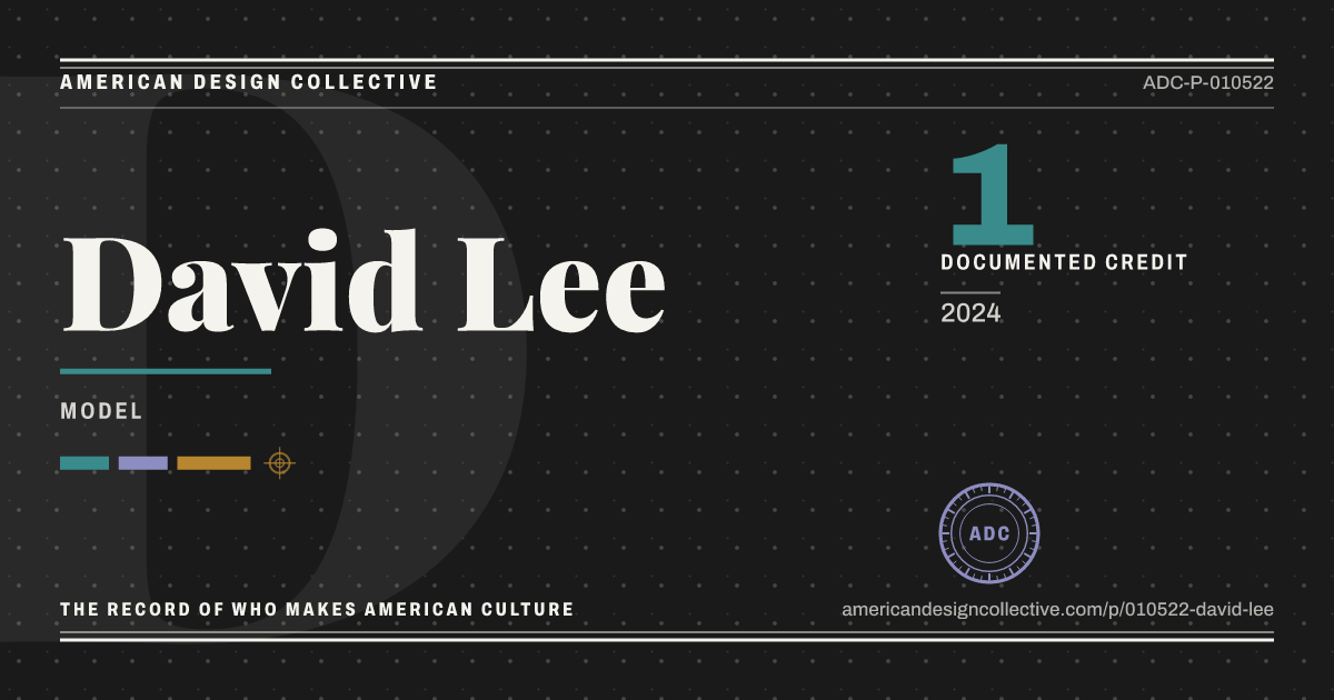 Registry card for David Lee: the ADC seal, David Lee, and how much is on record.