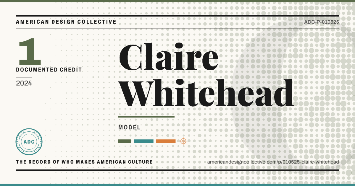 Registry card for Claire Whitehead: the ADC seal, Claire Whitehead, and how much is on record.