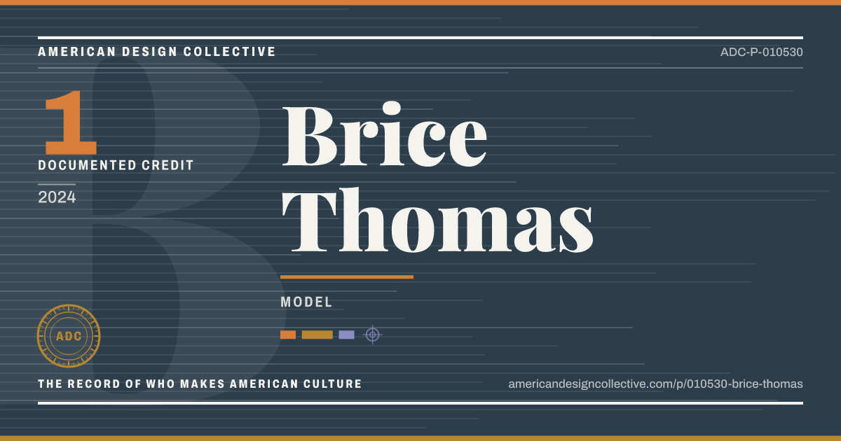 Registry card for Brice Thomas: the ADC seal, Brice Thomas, and how much is on record.
