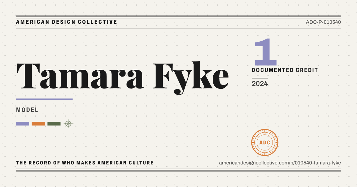 Registry card for Tamara Fyke: the ADC seal, Tamara Fyke, and how much is on record.