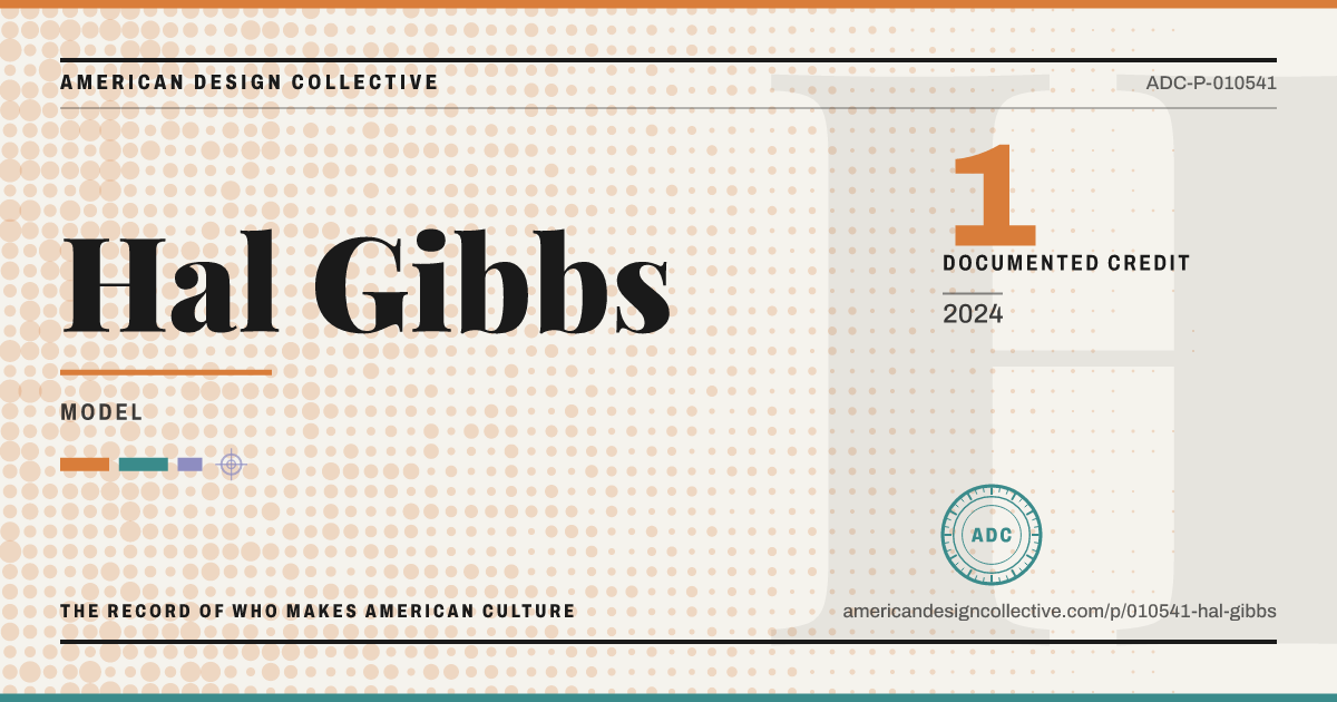 Registry card for Hal Gibbs: the ADC seal, Hal Gibbs, and how much is on record.