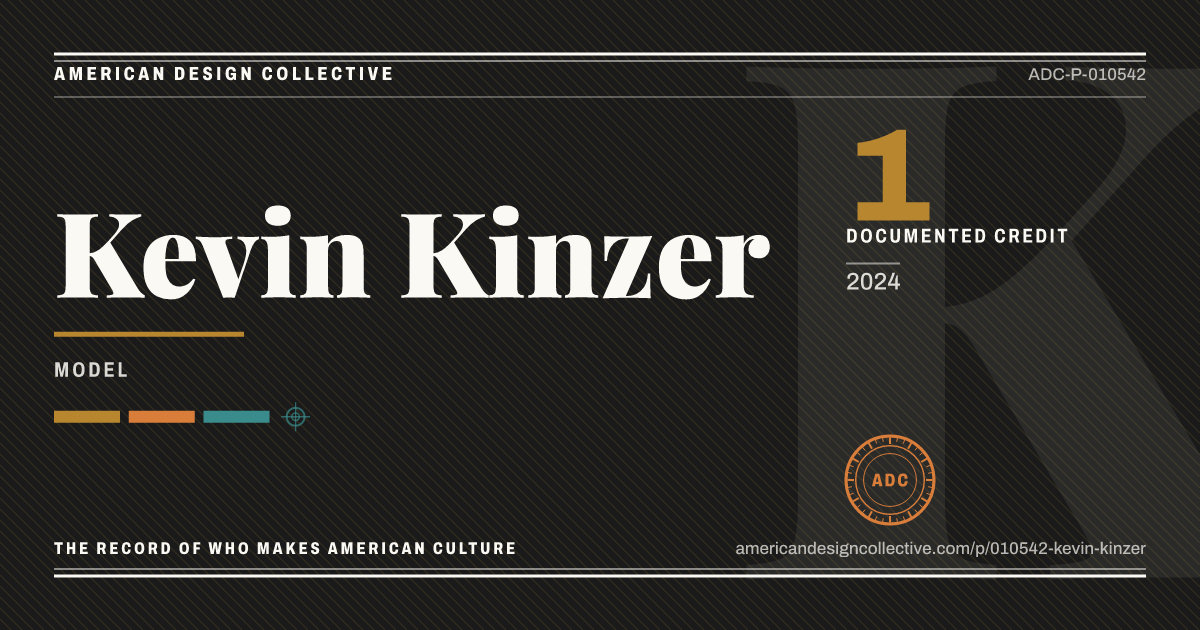 Registry card for Kevin Kinzer: the ADC seal, Kevin Kinzer, and how much is on record.