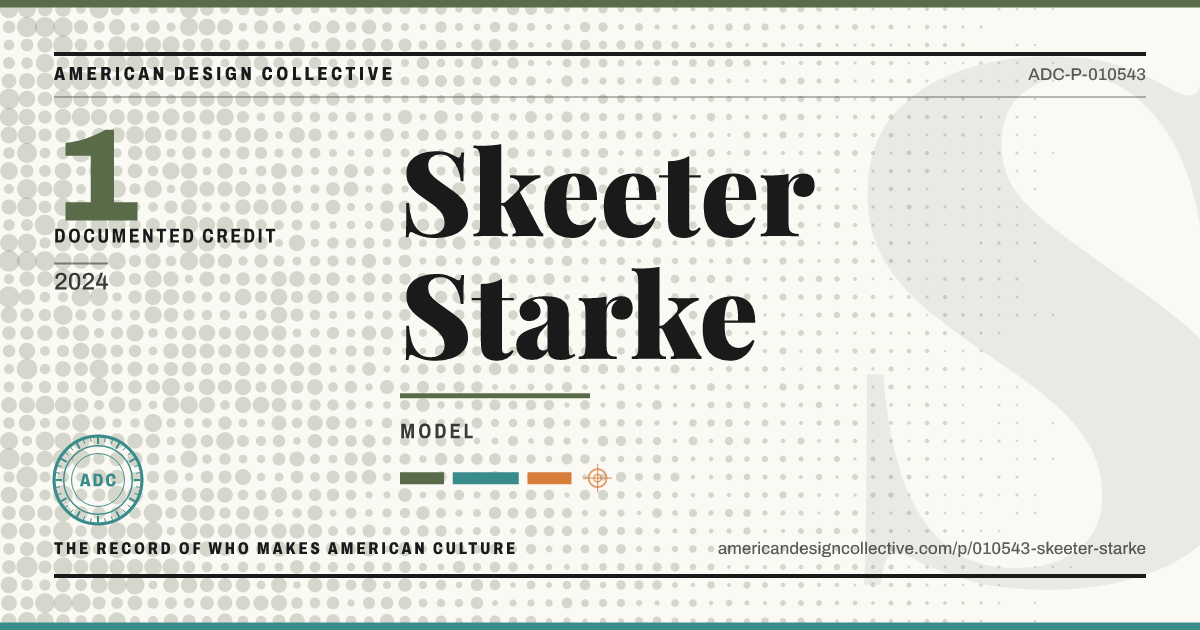 Registry card for Skeeter Starke: the ADC seal, Skeeter Starke, and how much is on record.