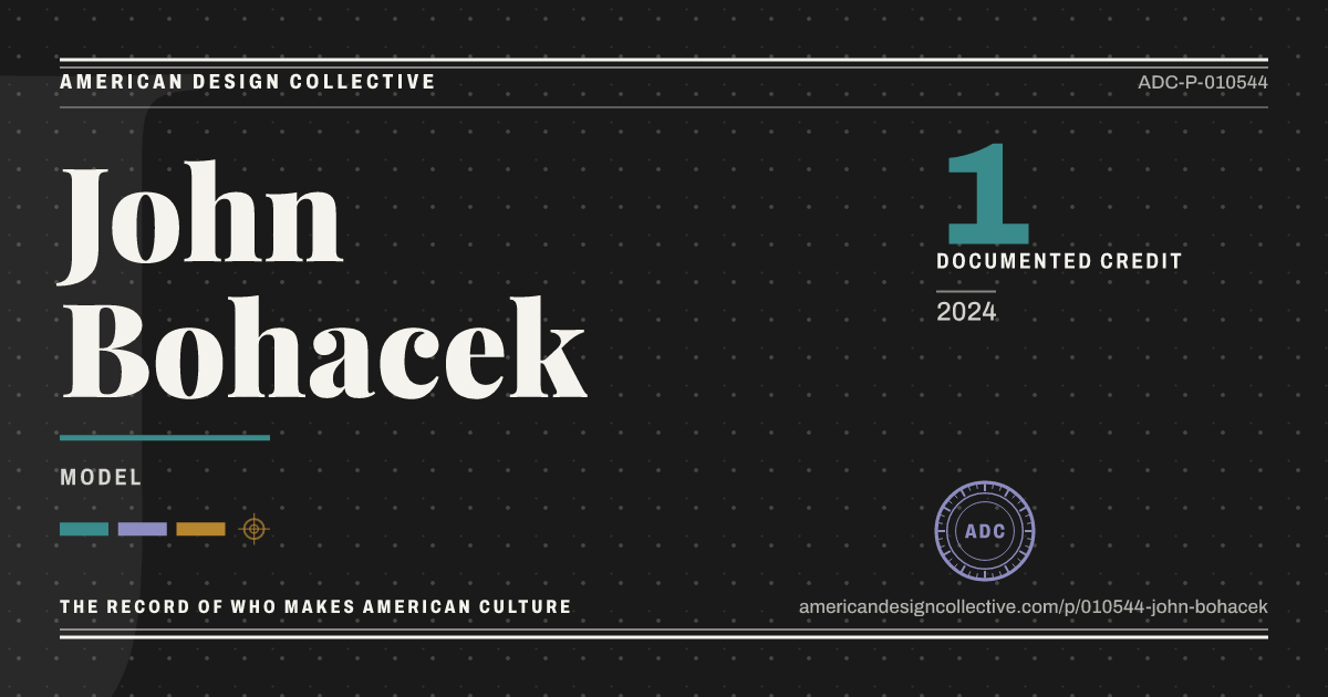 Registry card for John Bohacek: the ADC seal, John Bohacek, and how much is on record.