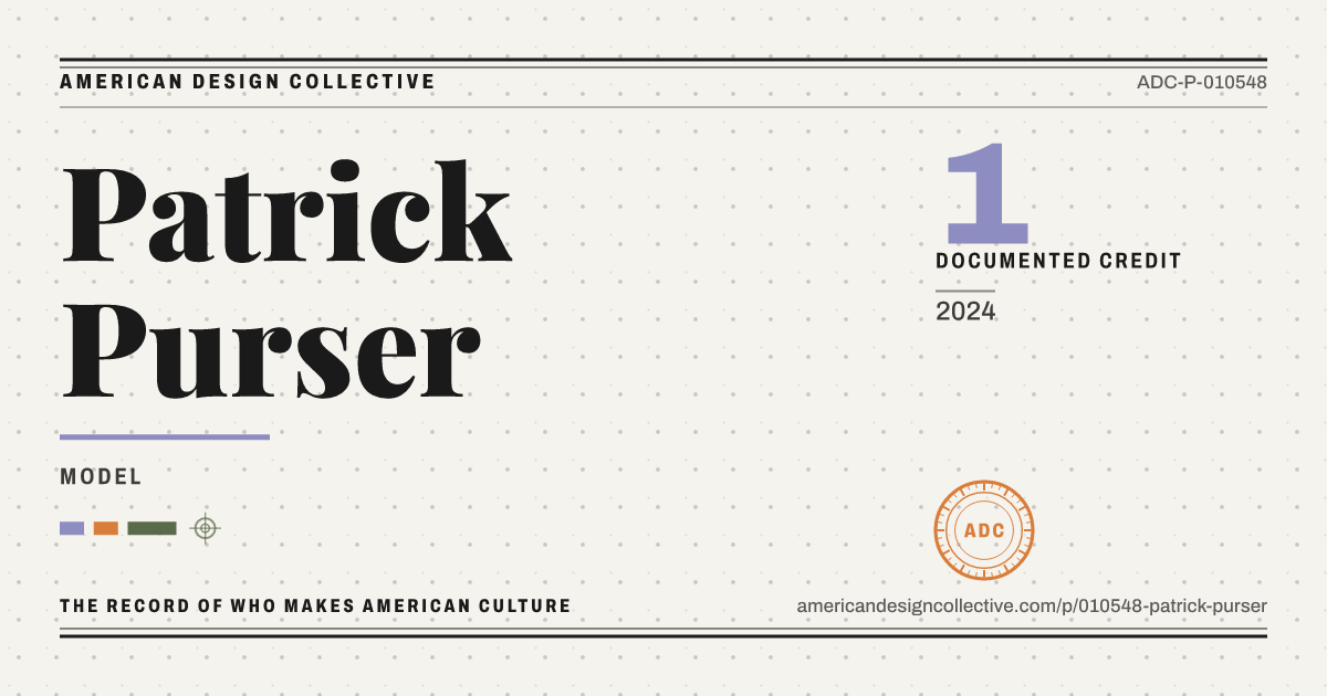Registry card for Patrick Purser: the ADC seal, Patrick Purser, and how much is on record.